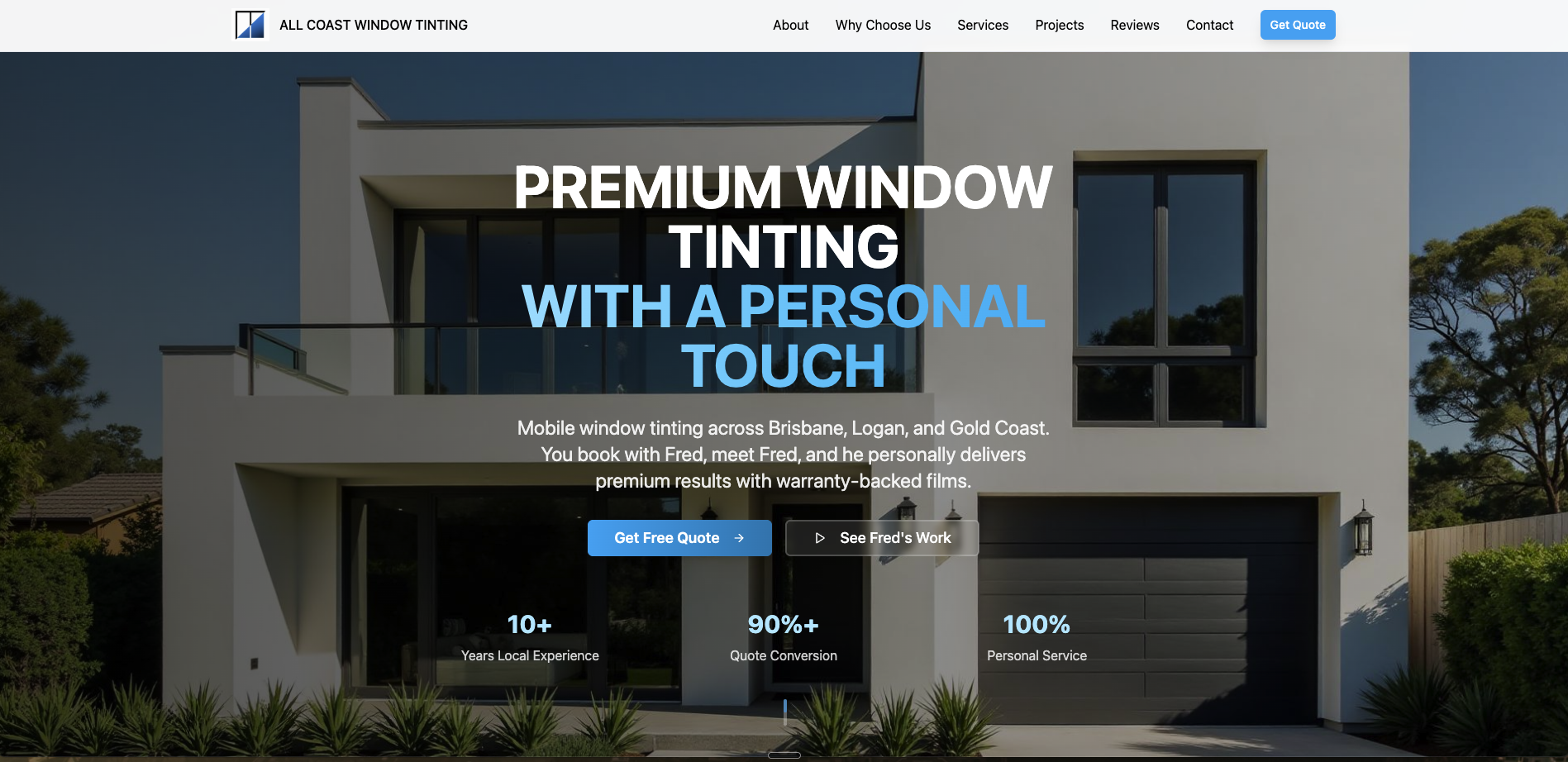 All Coast Window Tinting site & CRM